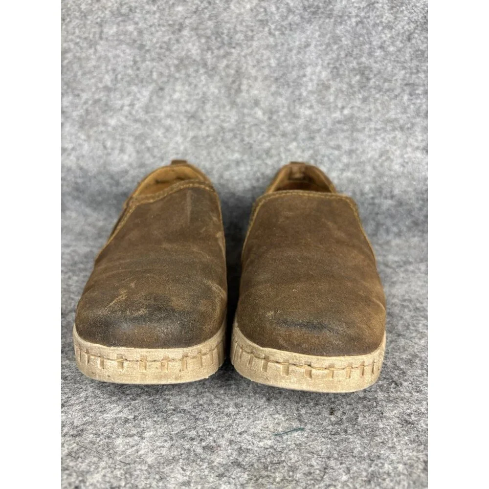 Born Shoes Womens Size 8.5 Brown Suede Slip On Loafers Casual Comfort F74223‎
